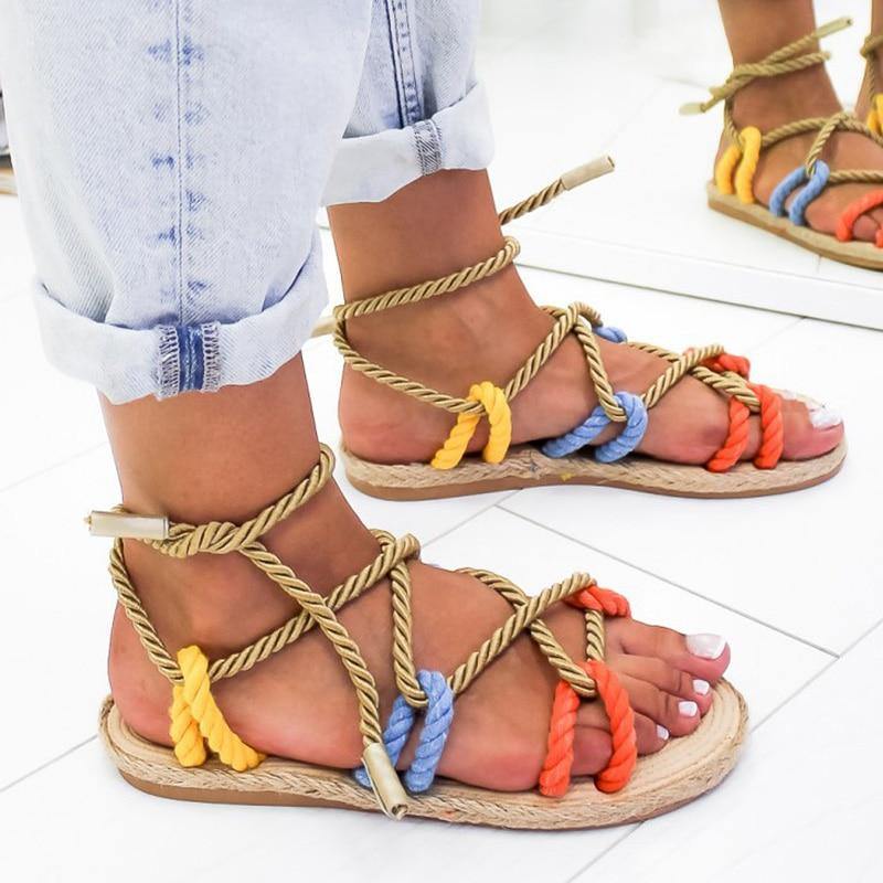lace up rope sandals