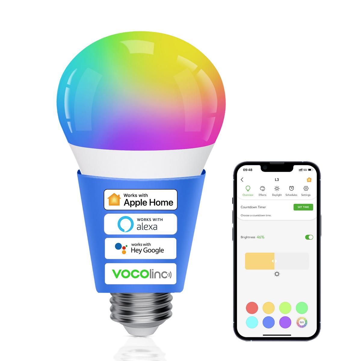 sympati fordom Opførsel VOCOlinc SmartGlow WiFi RGBW Ambiance LED Light Bulbs– L3-1 Pack