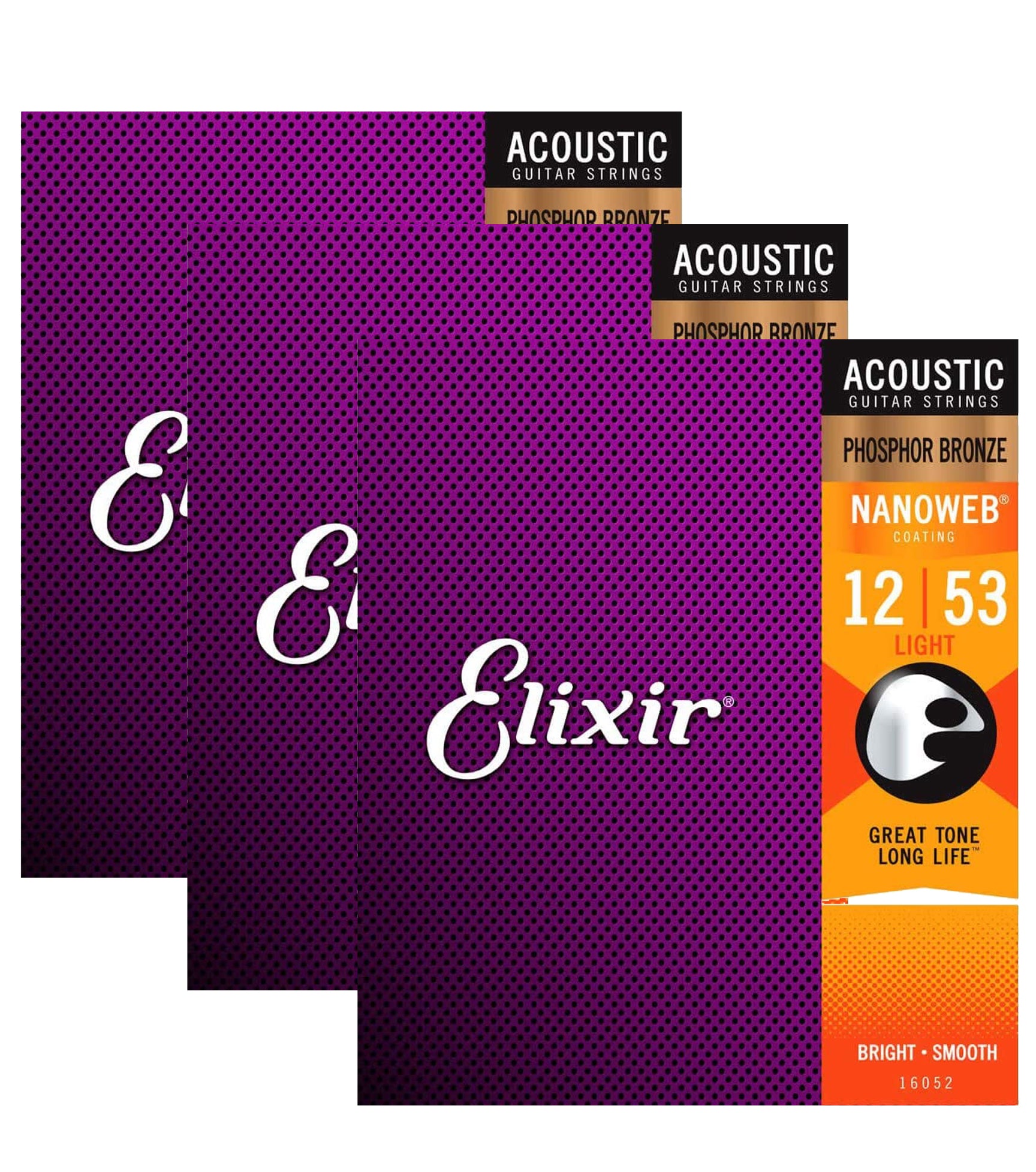 Elixir 16052 Phosphor Bronze 80/20 Guitar Strings .012-.053