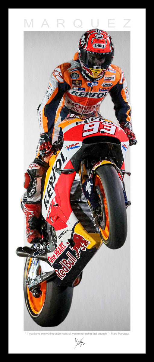 Marc MARQUEZ Vertical WINGS Wheelie Tribute FRAMED Lithograph – Wicked  Memorabilia Store