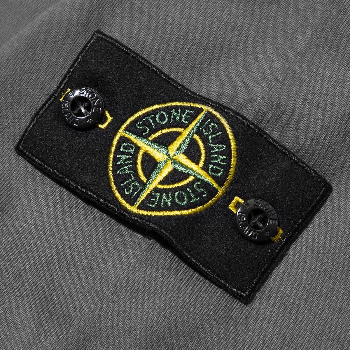 stone island badge zip hooded sweatshirt