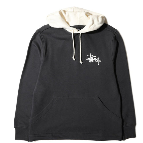 stussy two tone hoodie black