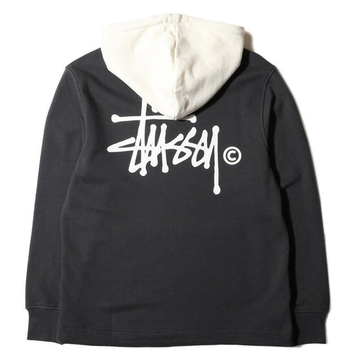 stussy two tone hoodie black