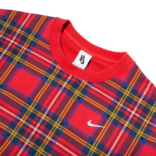 nikelab plaid swoosh stripe crew