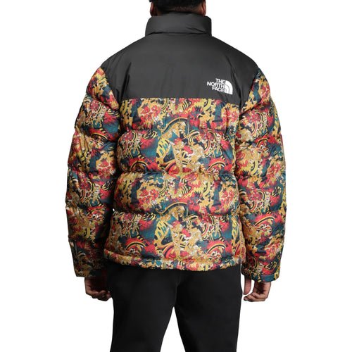 the north face black label 1992 nuptse jacket leopard yellow genesis