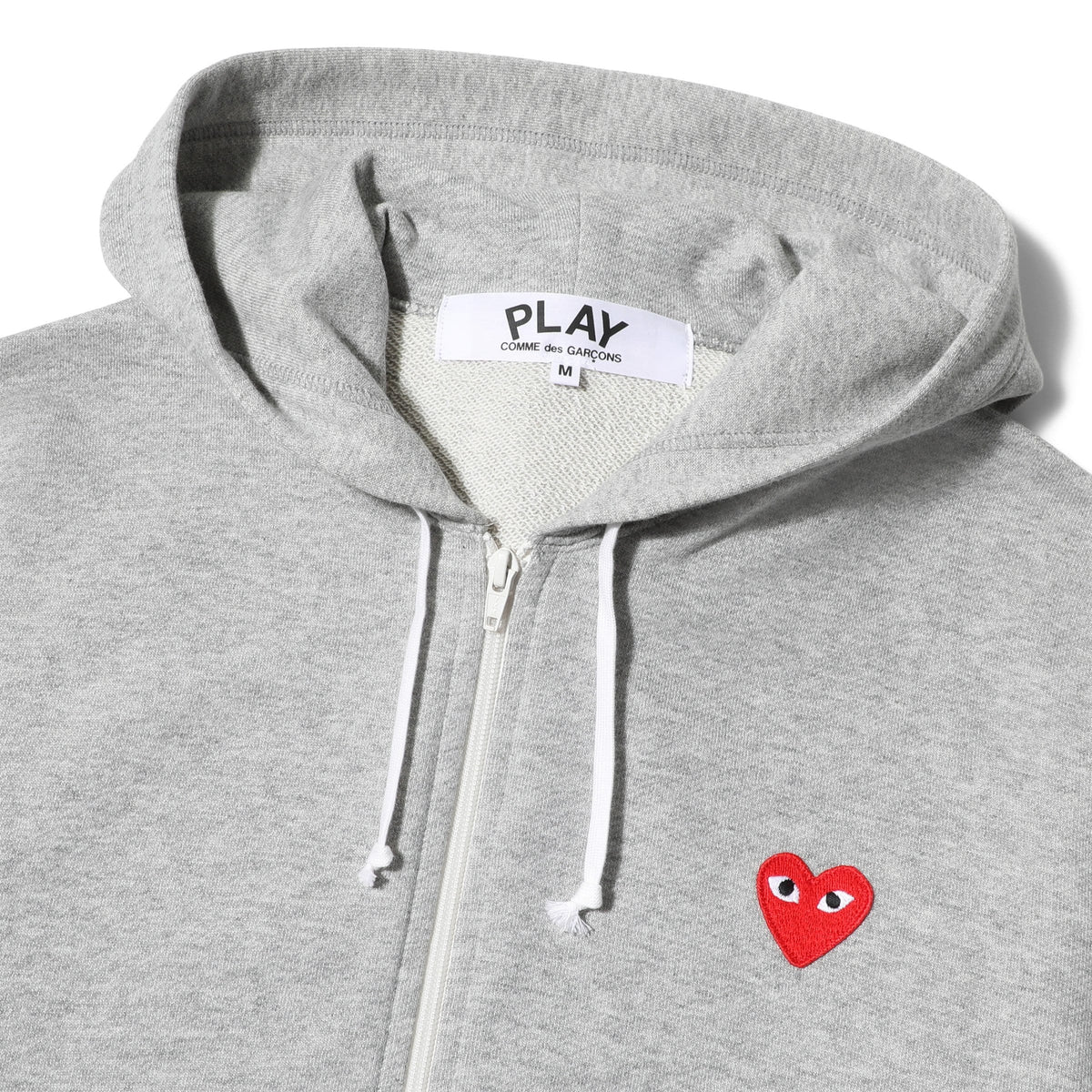 comme des garcons play hoodie grey