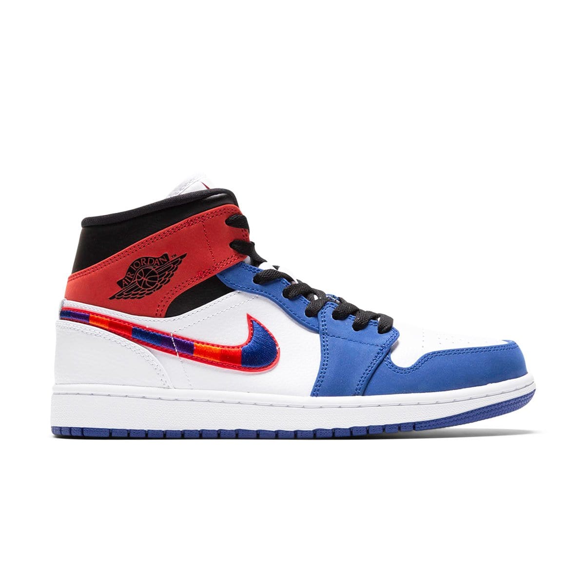 orange blue and white jordan 1