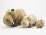 Hand carved bamboo hippopotamus family