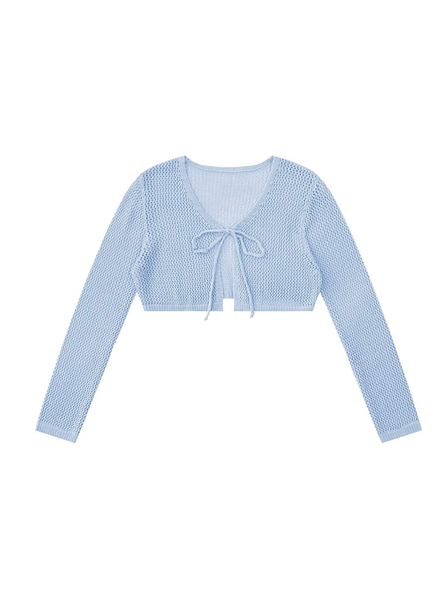 Hollow Knit Cardigan Tops-ntbhshop
