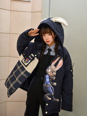 Judy Hopps Rabbit Ears Down Jacket-Sets-ntbhshop