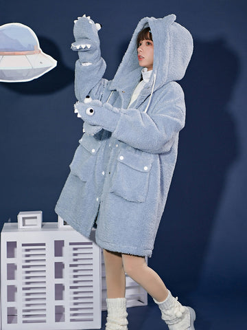 Plue Puppet Fleece Hooded Coat-Coat-ntbhshop