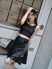 Music Bear Crop Tops & Skirt-Outfit Sets-ntbhshop