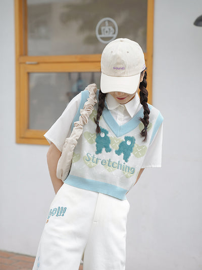 Stretching Knit Vest-Outfit Sets-ntbhshop