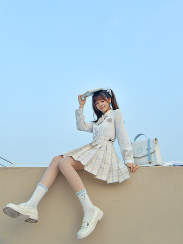 Paper Airplane Jk Uniform Skirts-School Uniforms-ntbhshop