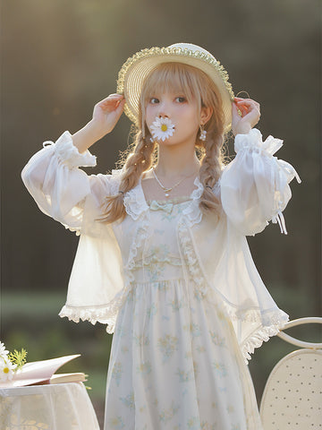 Floral Maiden Chiffon Outerwear & Dress-Outfit Sets-ntbhshop