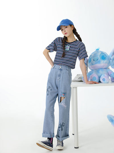 Stitch Striped Tee-Shirts & Tops-ntbhshop