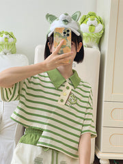 Veggie Fairy Striped Polo-Shirts & Tops-ntbhshop