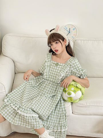 Veggie Fairy Gingham Dress-Dresses-ntbhshop