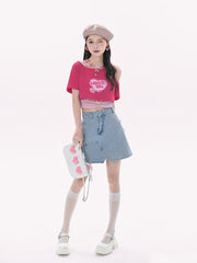 Barbie Girl Crop Tops & Tee-Outfit Sets-ntbhshop