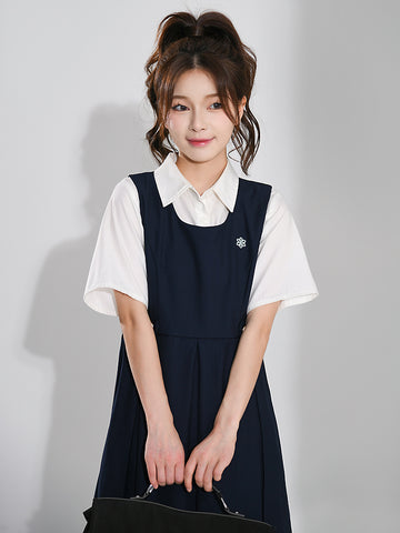 Hana Jk Uniform Pleated Dress-Dresses-ntbhshop