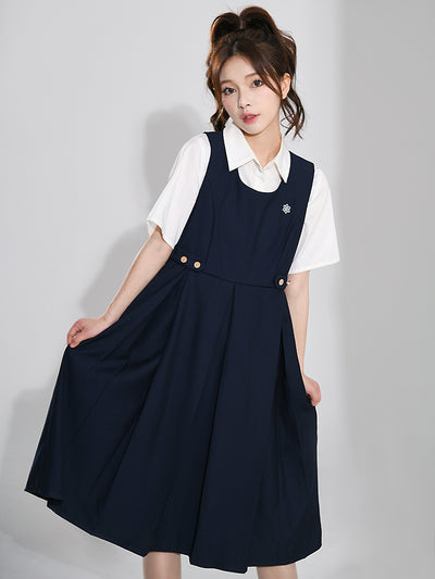 Hana Jk Uniform Pleated Dress-Dresses-ntbhshop