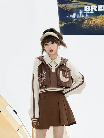 Rugby Hooded Jacket, Sweatshirt & Skirt-Outfit Sets-ntbhshop