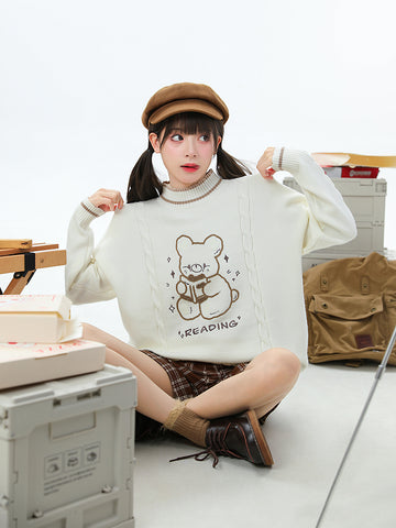 Reading Bear Knit Sweater-Shirts & Tops-ntbhshop