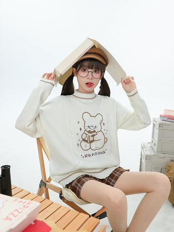 Reading Bear Knit Sweater-Shirts & Tops-ntbhshop