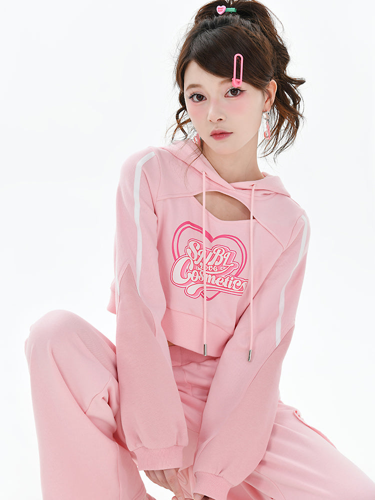 Love Cosmetics Cut Out Hoodie & Sweatpants-ntbhshop