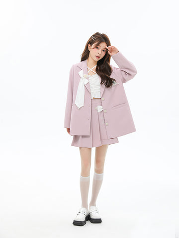 Love is Tulips Blazer & Pleated Skort-Outfit Sets-ntbhshop