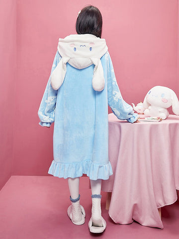 Cinnamoroll Fleece Nightgown-Pajamas-ntbhshop