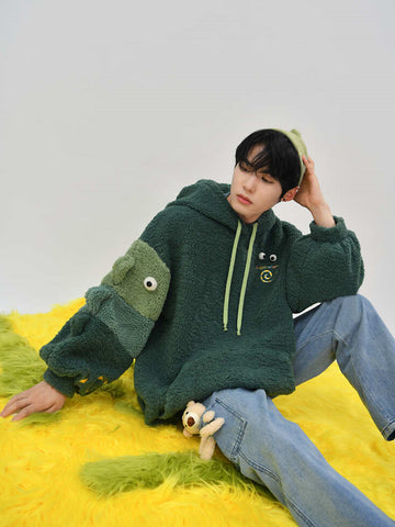 Green Chameleon Fleece Hoodies-Sets-ntbhshop