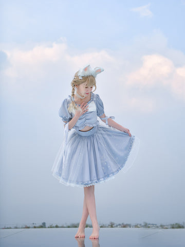 Alice in Wonderland Crop Top & Tulle Skirt-Sets-ntbhshop