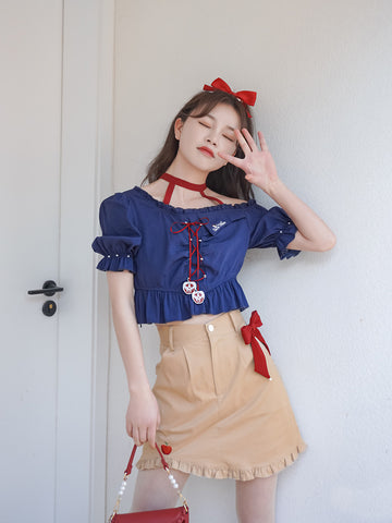 Snow White Crop Top & Skirt-Sets-ntbhshop