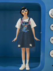 Stitch Denim Overall Dress-Overalls-ntbhshop