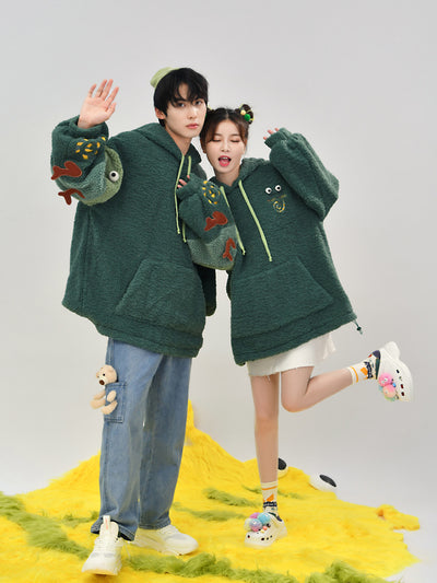 Green Chameleon Fleece Hoodies-Sets-ntbhshop