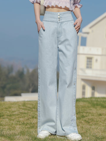 Starfish Split Hem Jeans-Pants-ntbhshop