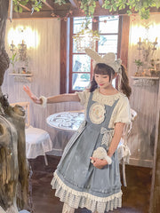 Alice in Wonderland Blouse & Strap Dress-Sets-ntbhshop