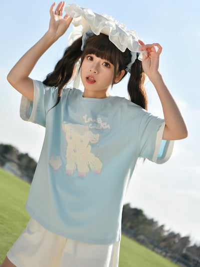 Lamb Cream Tees-Shirts & Tops-ntbhshop