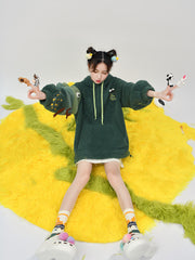 Green Chameleon Fleece Hoodies-Sets-ntbhshop