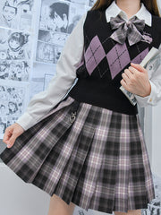 Grape Candy Jk Uniform Skirts-Sets-ntbhshop