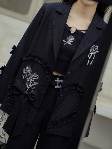 Black Rose Blazer-Coats & Jackets-ntbhshop