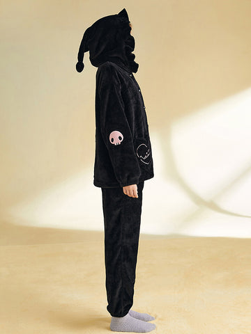 Kuromi Fleece Pajamas-Pajamas-ntbhshop