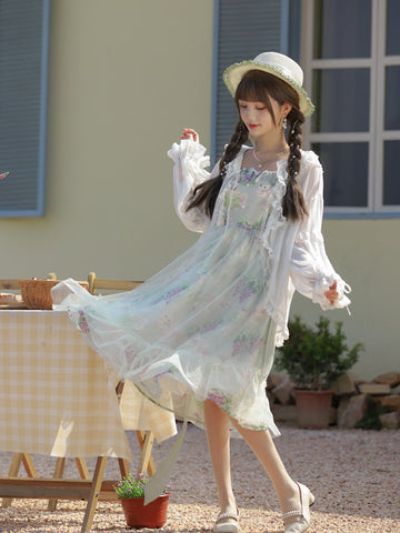 Gentle Maiden Cardigans, Chiffon Outerwear & Dress-Outfit Sets-ntbhshop