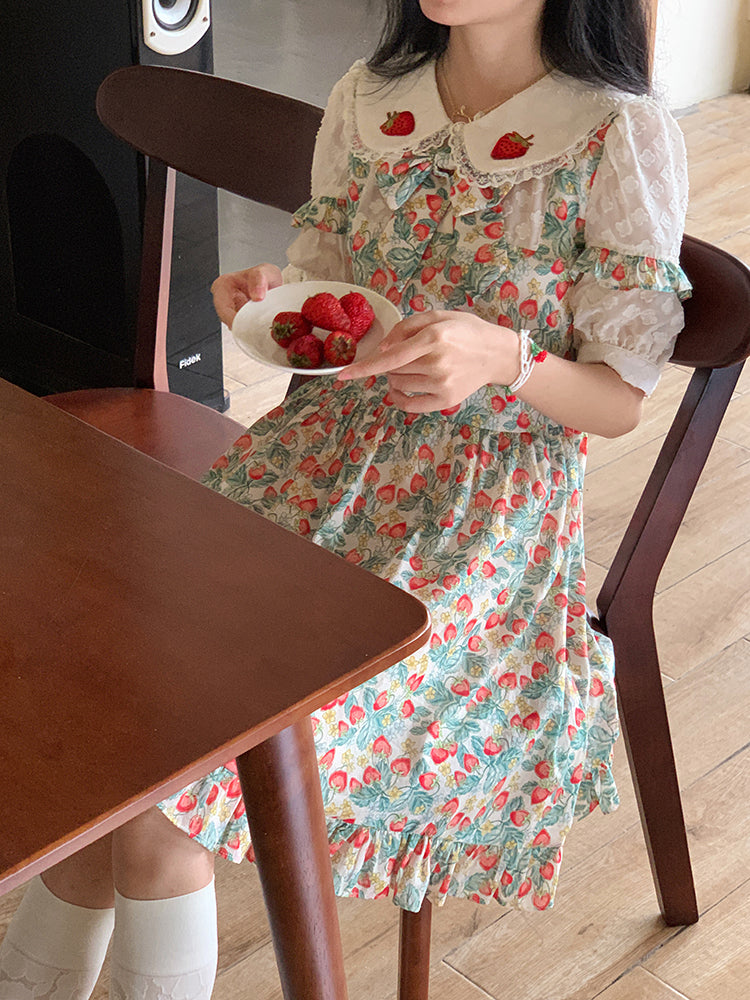 Fresh Picked Strawberry Print Dresses-ntbhshop