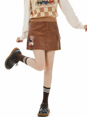Good Night Bear Knit Vest & Corduroy Skirt-Outfit Sets-ntbhshop