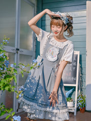 Alice in Wonderland Blouse & Strap Dress-Sets-ntbhshop