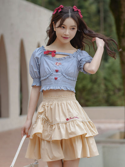 Snow White Crop Top & Skirt-Outfit Sets-ntbhshop