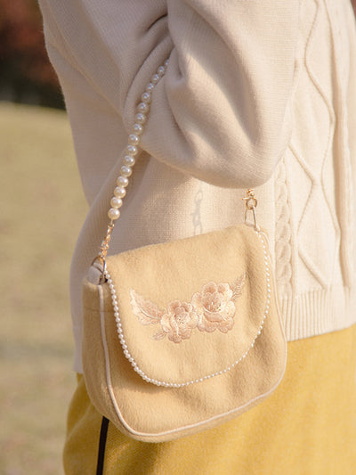 Retro Peony Pearl Handbag-Bag-ntbhshop