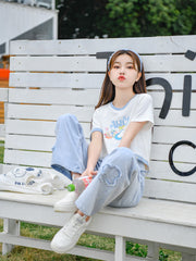 Alice in Wonderland Crop Tee-Sets-ntbhshop